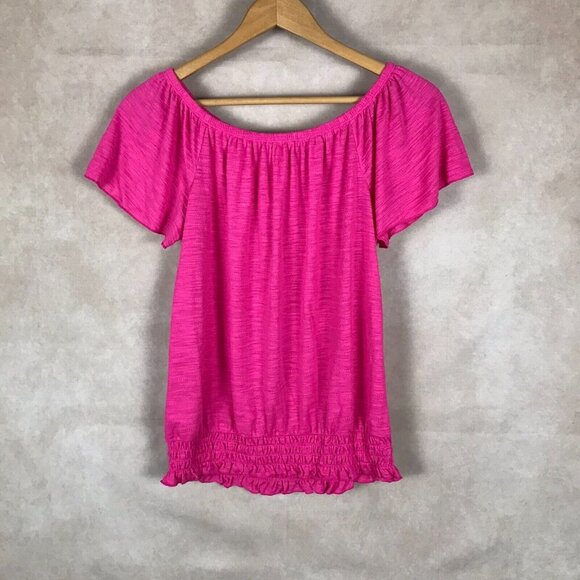 STYLE & CO. Pink Smocked Hem Knit Top NEW Size SMALL - Picture 4 of 5